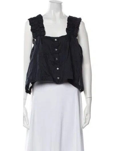 Pre-owned Frame Square Neckline Sleeveless Top In Blue