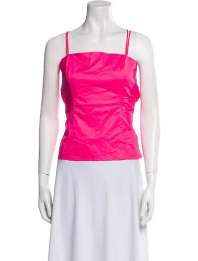 Pre-owned Frame Square Neckline Sleeveless Top In Pink