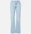 Frame Staple High-rise Straight Jeans In Blue