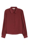 Frame Staple Silk Button-up Shirt In Brown