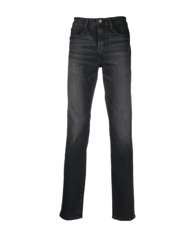 Frame Mid-rise Cotton Jeans In Black