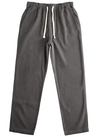 Frame Straight-leg Cotton Trousers In Grey