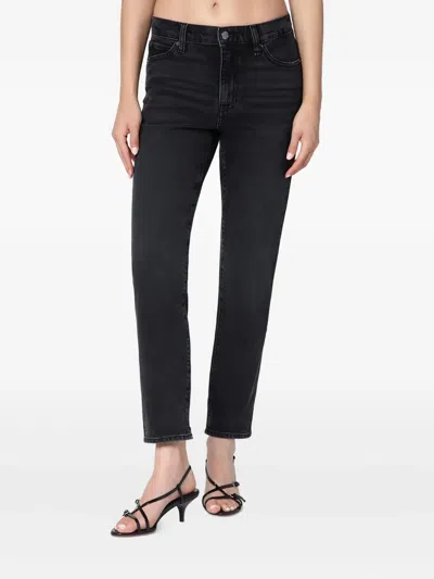 Frame Washed Straight-leg Jeans In Black