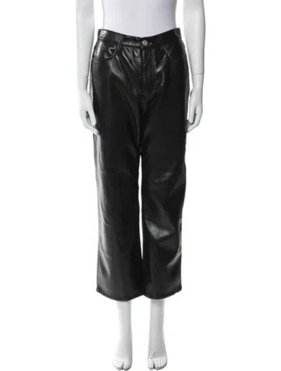 Pre-owned Frame Straight Leg Pants In Black