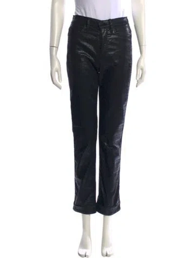 Pre-owned Frame Straight Leg Pants In Black