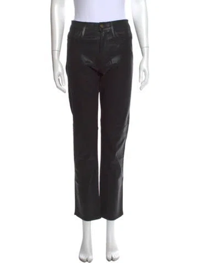 Pre-owned Frame Straight Leg Pants In Black