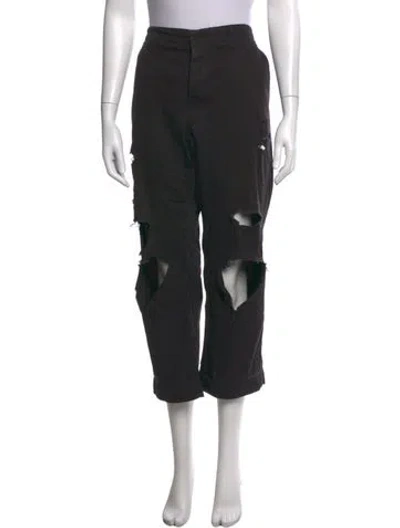 Pre-owned Frame Straight Leg Pants In Black