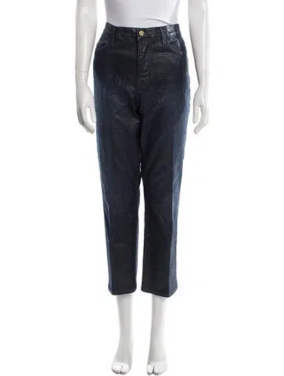 Pre-owned Frame Straight Leg Pants In Blue