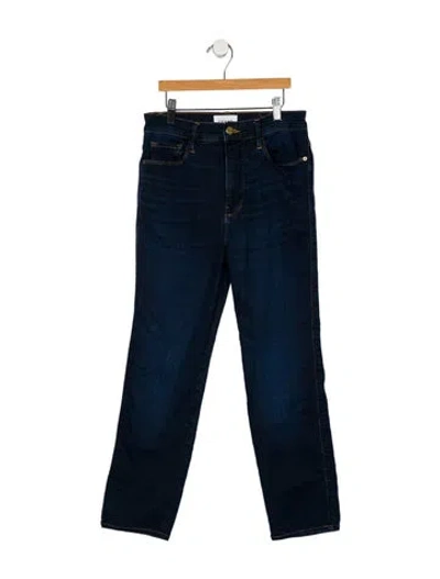 Pre-owned Frame Straight Leg Pants In Blue
