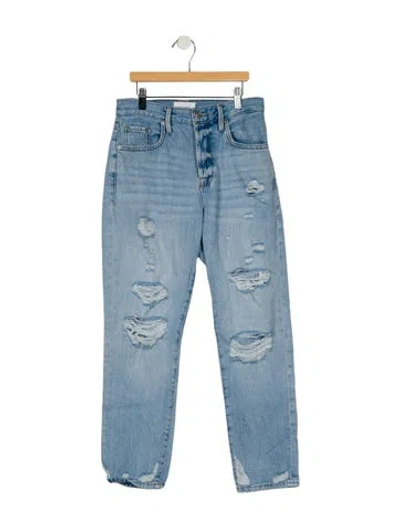 Pre-owned Frame Straight Leg Pants In Blue