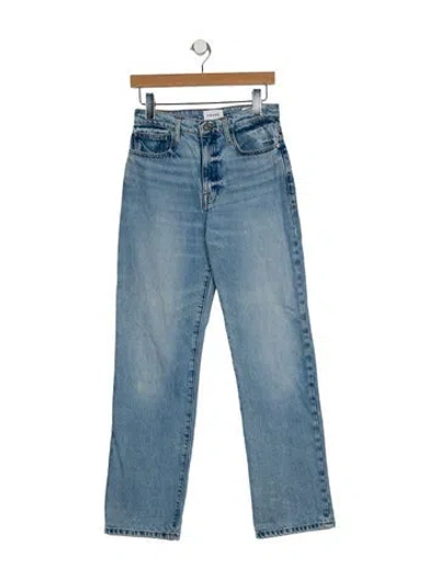 Pre-owned Frame Straight Leg Pants In Blue