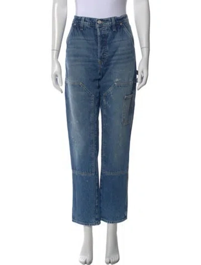 Pre-owned Frame Straight Leg Pants In Blue