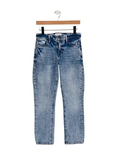 Pre-owned Frame Straight Leg Pants In Blue