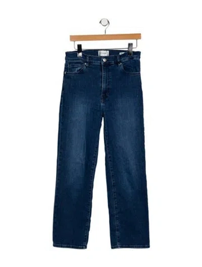 Pre-owned Frame Straight Leg Pants In Blue