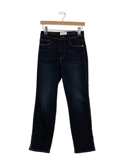 Pre-owned Frame Straight Leg Pants In Blue