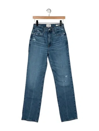 Pre-owned Frame Straight Leg Pants In Blue