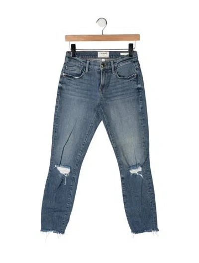 Pre-owned Frame Straight Leg Pants In Blue
