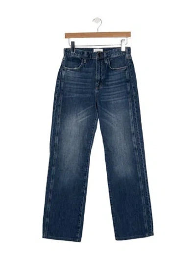 Pre-owned Frame Straight Leg Pants In Blue