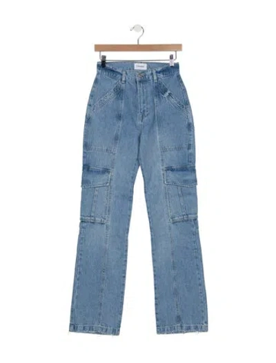 Pre-owned Frame Straight Leg Pants In Blue