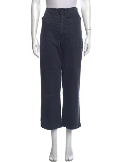 Pre-owned Frame Straight Leg Pants In Blue
