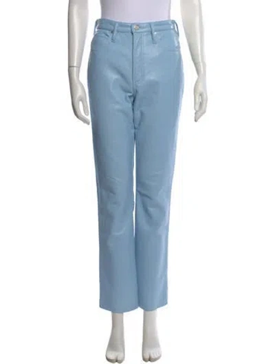 Pre-owned Frame Straight Leg Pants In Blue
