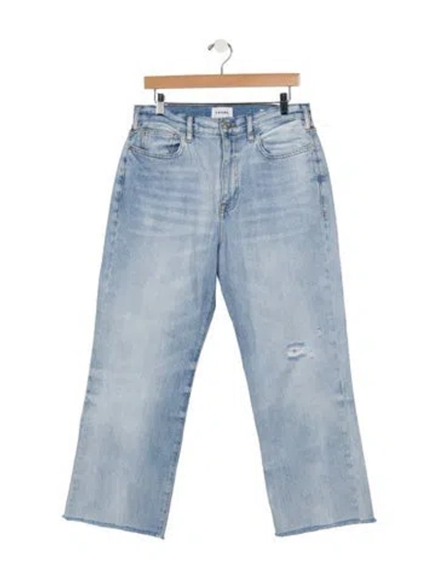 Pre-owned Frame Straight Leg Pants In Blue