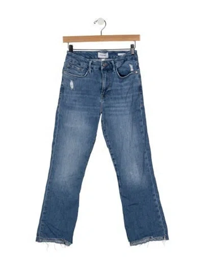 Pre-owned Frame Straight Leg Pants In Blue