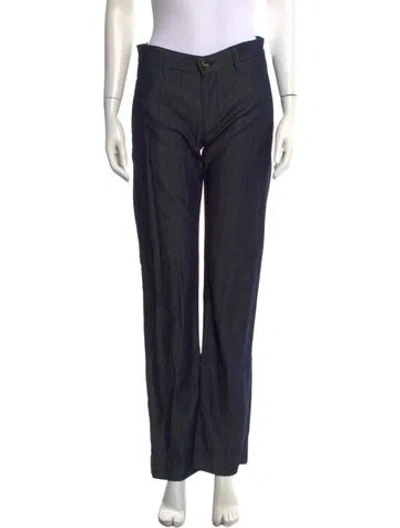 Pre-owned Frame Straight Leg Pants In Blue