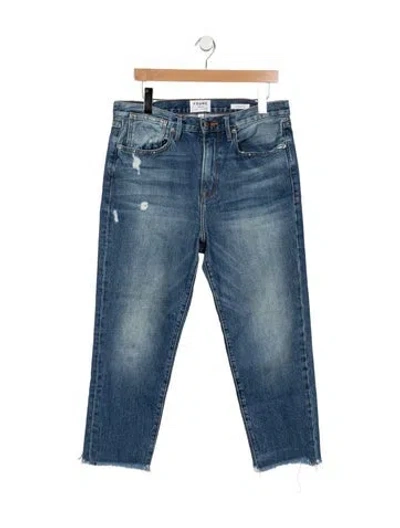 Pre-owned Frame Straight Leg Pants In Blue