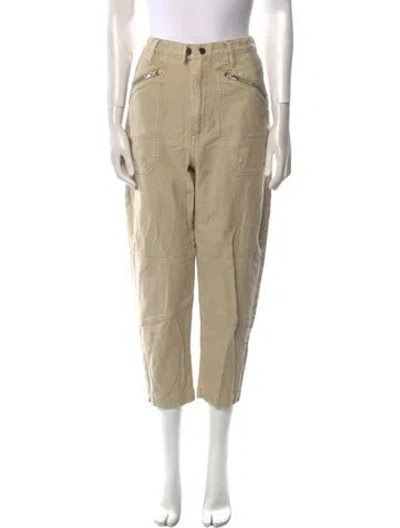 Pre-owned Frame Straight Leg Pants In Brown