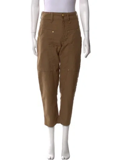Pre-owned Frame Straight Leg Pants In Brown