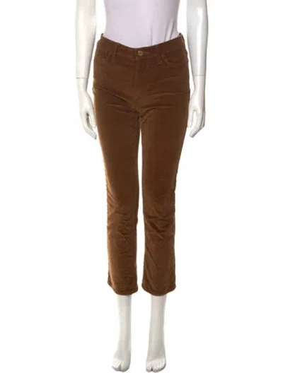 Pre-owned Frame Straight Leg Pants In Brown