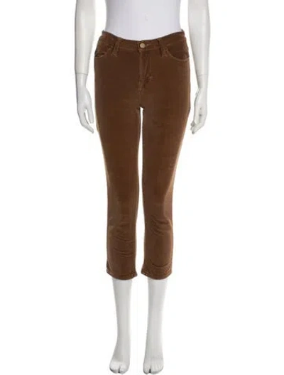 Pre-owned Frame Straight Leg Pants In Brown