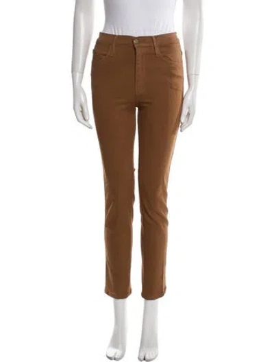 Pre-owned Frame Straight Leg Pants In Brown