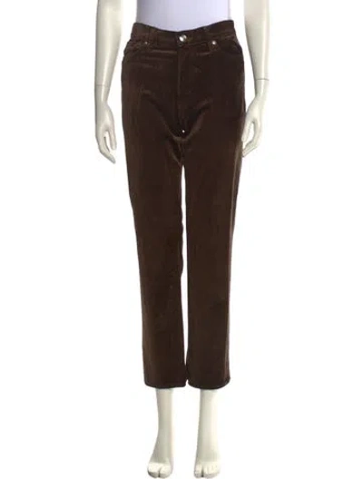 Pre-owned Frame Straight Leg Pants In Brown
