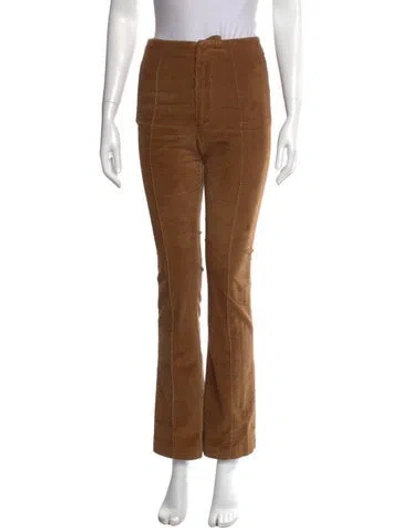 Pre-owned Frame Straight Leg Pants In Brown