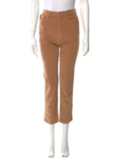 Pre-owned Frame Straight Leg Pants In Brown
