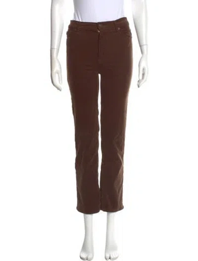 Pre-owned Frame Straight Leg Pants In Brown