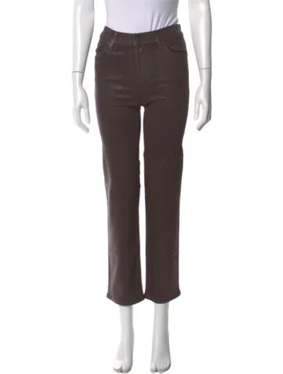 Pre-owned Frame Straight Leg Pants In Brown