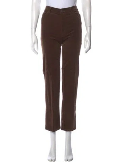 Pre-owned Frame Straight Leg Pants In Brown
