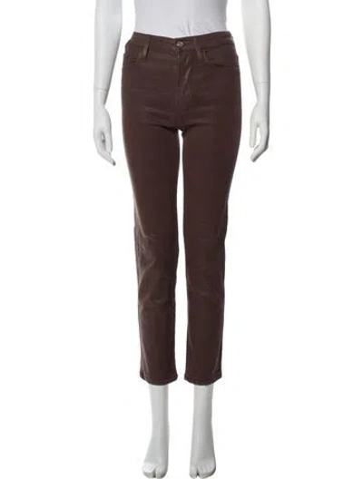 Pre-owned Frame Straight Leg Pants In Brown