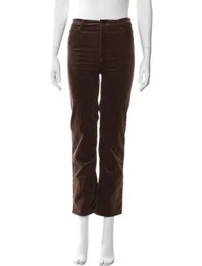 Pre-owned Frame Straight Leg Pants In Brown
