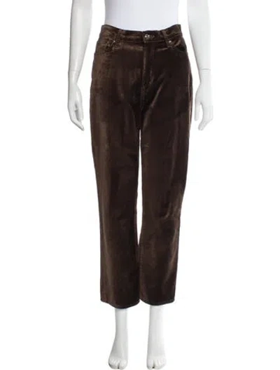 Pre-owned Frame Straight Leg Pants In Brown