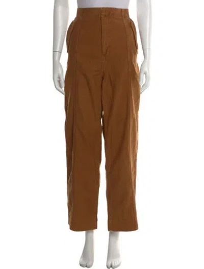 Pre-owned Frame Straight Leg Pants In Brown
