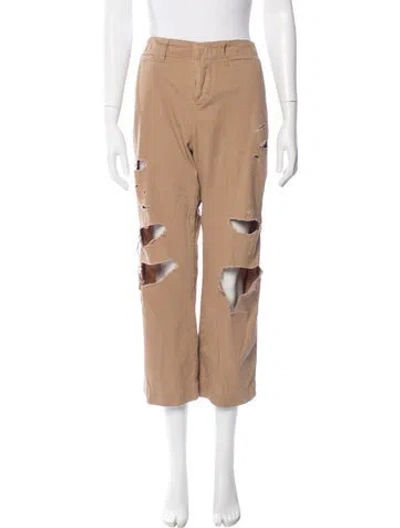 Pre-owned Frame Straight Leg Pants In Brown