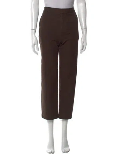 Pre-owned Frame Straight Leg Pants In Brown