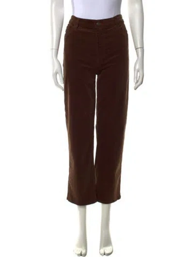 Pre-owned Frame Straight Leg Pants In Brown