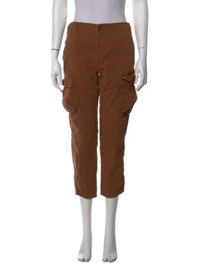 Pre-owned Frame Straight Leg Pants In Brown