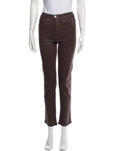 Pre-owned Frame Straight Leg Pants In Brown