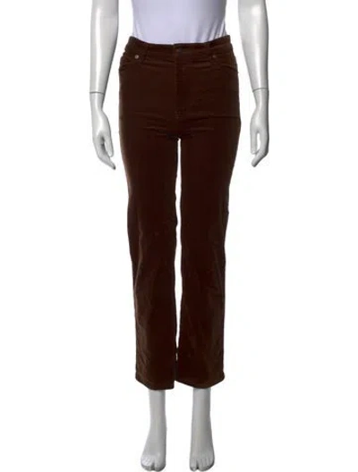 Pre-owned Frame Straight Leg Pants In Brown